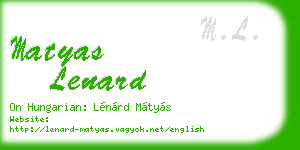 matyas lenard business card